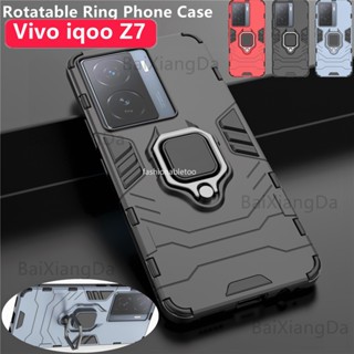 เคสโทรศัพท์มือถือแบบแข็ง กันกระแทก พร้อมแหวนขาตั้ง สําหรับ Vivo IQOO Z7 X Z7x Z7i Z 7 iqooZ7x 2023