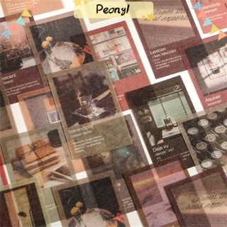 Pdony สติกเกอร์กระดาษ ลายทิวทัศน์ สไตล์วินเทจ สําหรับทําการ์ด DIY