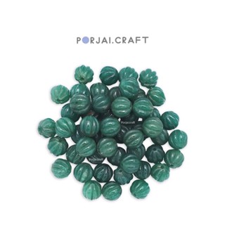 Green Aventurine pumpkin bead ลูกปัดกรีนอเวนเจอร์รีน 7mm
