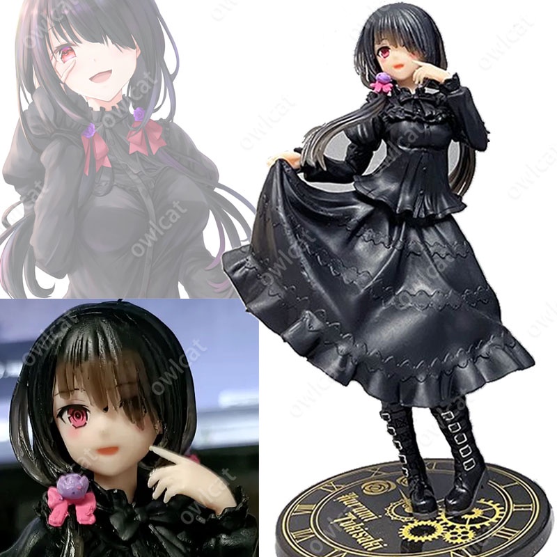 โมเดล Date A Live Tokisaki Kurumi (casual Clothes Ver.) 19cm Size Lolita Black Dress Nightmare S-Class Spirit Light Novel Figure PVC Packed in Box Model