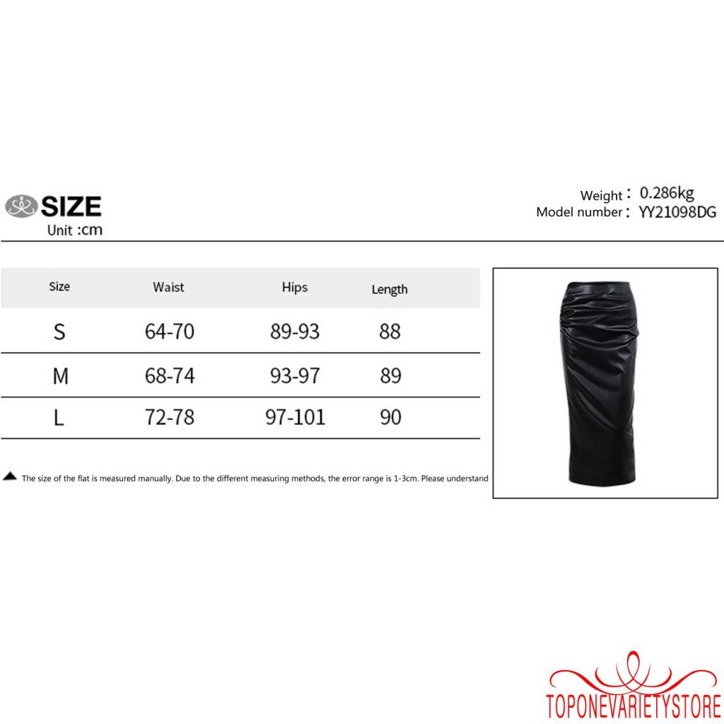 Topone-ผู้หญิงเซ็กซี่กลับแยกกระโปรง Bodycon PU หนังกระโปรงยาวกระโปรงดินสอ