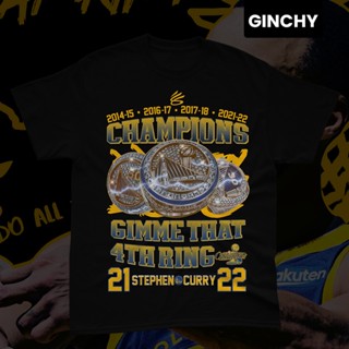 【ใหม่】Stephen Curry "GIVE ME THAT RING" 4-PEAT Champions T-Shirt | Vintage Vibes | GSW | Unisex