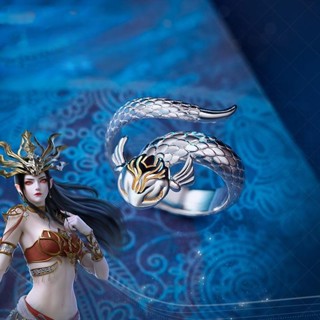 แหวน รูปการ์ตูนแอนิเมชั่นกลืน Python Medusa สองมิติ ปรับได้ สไตล์เรโทร