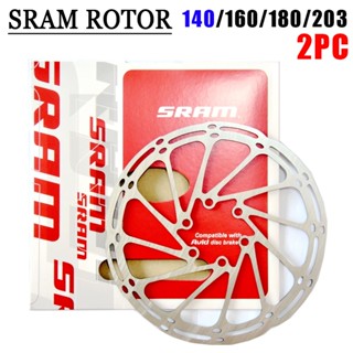 Sram ดิสก์เบรกโรเตอร์ไฮดรอลิค 140 มม. 160 มม. 180 มม. 203 มม. และสลักเกลียว 6 ชิ้น สําหรับจักรยานเสือหมอบ 2 ชิ้น