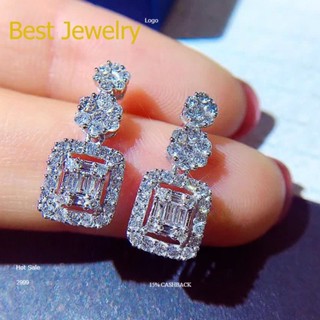 Best Jewelry ต่างหูระย้าเพชรเกรดพรีเมี่ยม ประกายไฟเทียเท่าเพชรแท้ เครื่องประดับออกงาน เกรดสวย สร้อยเพชร รับ dropship