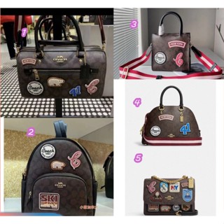 COACH CE594 CE591 CE593 CE595 CE592 กระเป๋าออร์แกนหนังวัวโซ่/กระเป๋าสะพาย/กระเป๋าเป้