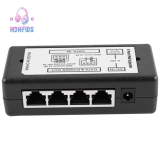 อะแดปเตอร์พาวเวอร์ซัพพลาย อีเธอร์เน็ต Poe 4 พอร์ต Pin 4,5(+)/7,8(-) อินพุต Dc12V-Dc48V สําหรับกล้อง Ip