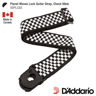 DAddario® 50PLC02 Planet Waves Lock Guitar Strap สายสะพายกีตาร์ ปลายสายมีระบบล็อคพิเศษ กว้าง 2 นิ้ว ปรับความยาวได้ 35 - 59.5 นิ้ว ** Made in Canada **