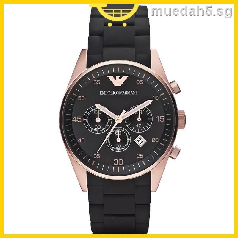 [JH] Emporio Armani นาฬิกาข้อมือควอทซ์ กันน้ํา หรูหรา สีเงิน สีดํา สําหรับผู้ชาย ผู้หญิง ar5905 ar5906 ar5920