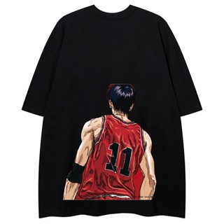 เสื้อยืดแขนสั้น พิมพ์ลายการ์ตูน Slam Dunk ขนาดใหญ่ สไตล์ญี่ปุ่น สําหรับผู้ชาย ไซซ์ S - 7XL