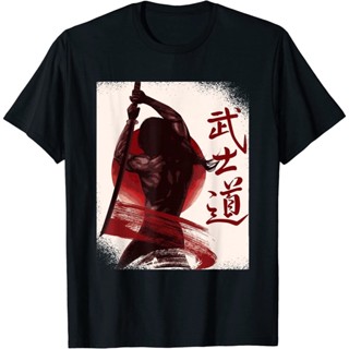 【HOT】เสื้อยืด ผ้าฝ้าย พิมพ์ลาย Samurai Fighter Bushido สไตล์ญี่ปุ่น เรโทร