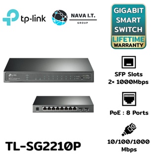 COINSคืน15%⚡FB9JMZV6⚡ TP-LINK TL-SG2210P JETSTREAM 8-PORT GIGABIT SMART POE+ SWITCH WITH 2 SFP SLOTS - LIFETIME