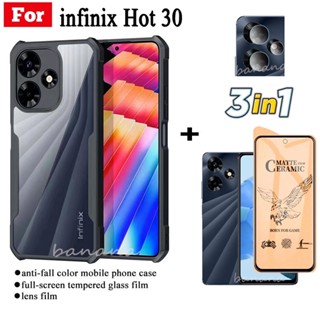 3 in 1 เคสโทรศัพท์ กันกระแทก สําหรับ infinix Hot 30/30i/30play ฟิล์มฝ้าเซรามิค + ฟิล์มเลนส์กล้อง