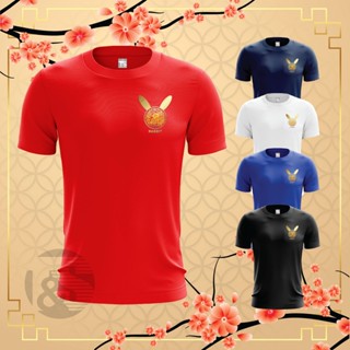 Year Of The Rabbit 2023 CNY เสื้อยืด คอกลม แขนสั้น ไมโครไฟเบอร์ สําหรับผู้ชาย และผู้หญิง [เวลาและสิ่งของ-10-2023]