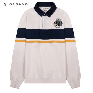 GIORDANO เสื้อโปโลผู้ชายแขนยาว Mens Long Sleeve Polo 01013799