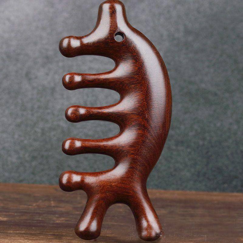 ไม้จันทน์หวีผมป้องกันไฟฟ้าสถิตย์เครื่องมือจัดแต่งทรงผมหนังศีรษะผ่อนคลาย จุดฝังเข็ม นวดหน้าร่างกายแบบพกพาฟันกว้างหวีไม้