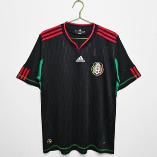 เสื้อกีฬาแขนสั้น ลายทีมชาติฟุตบอล Mexico Away 2010 คุณภาพสูง สไตล์วินเทจ