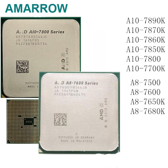 ซ็อกเก็ตโปรเซสเซอร์ CPU A10-Series A10-7800 7870K 8750 A8 7650K 7600 7500 7680 3.5GHz Quad-Core AD78
