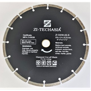 แผ่นตัดเพชร Zi-Techasia 9" ใบตัดเพชร Diamond cutting blades ขายดี จัดส่งฟรี ของแท้100%