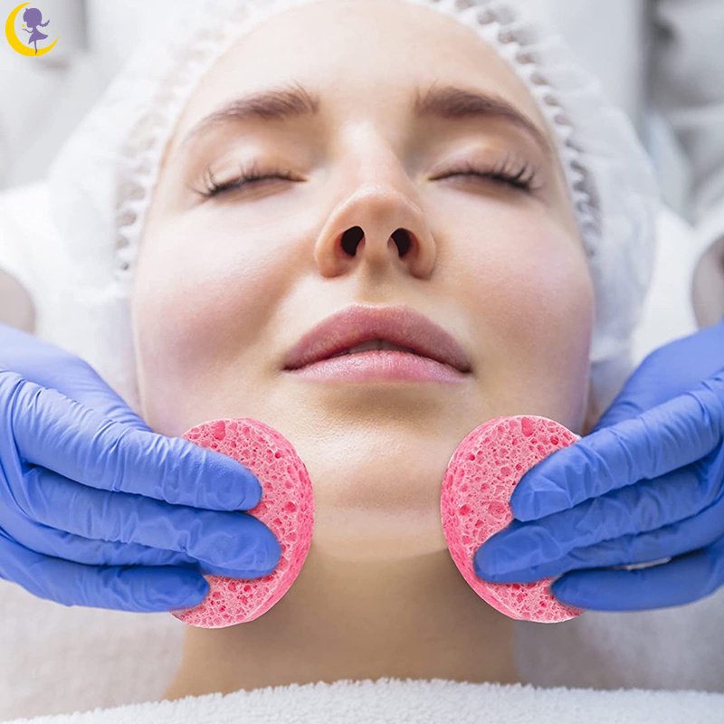 10แพ็ครอบเซลลูโลสใบหน้าฟองน้ําใบหน้าขัดผิวฟองน้ําธรรมชาติสําหรับใบหน้าทําความสะอาดนวดรูขุมขนขัดผิวหน้ากากแต่งหน้า ใช่