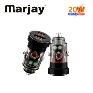 Marjay PD 30W QC3.0 Mini Car Charge Charger อะแดปเตอร์ชาร์จเร็ว รองรับ Xiaomi และ Samsung ซีรีส์มือถือ และอุปกรณ์อิเล็กทรอนิกส์อื่น ๆ