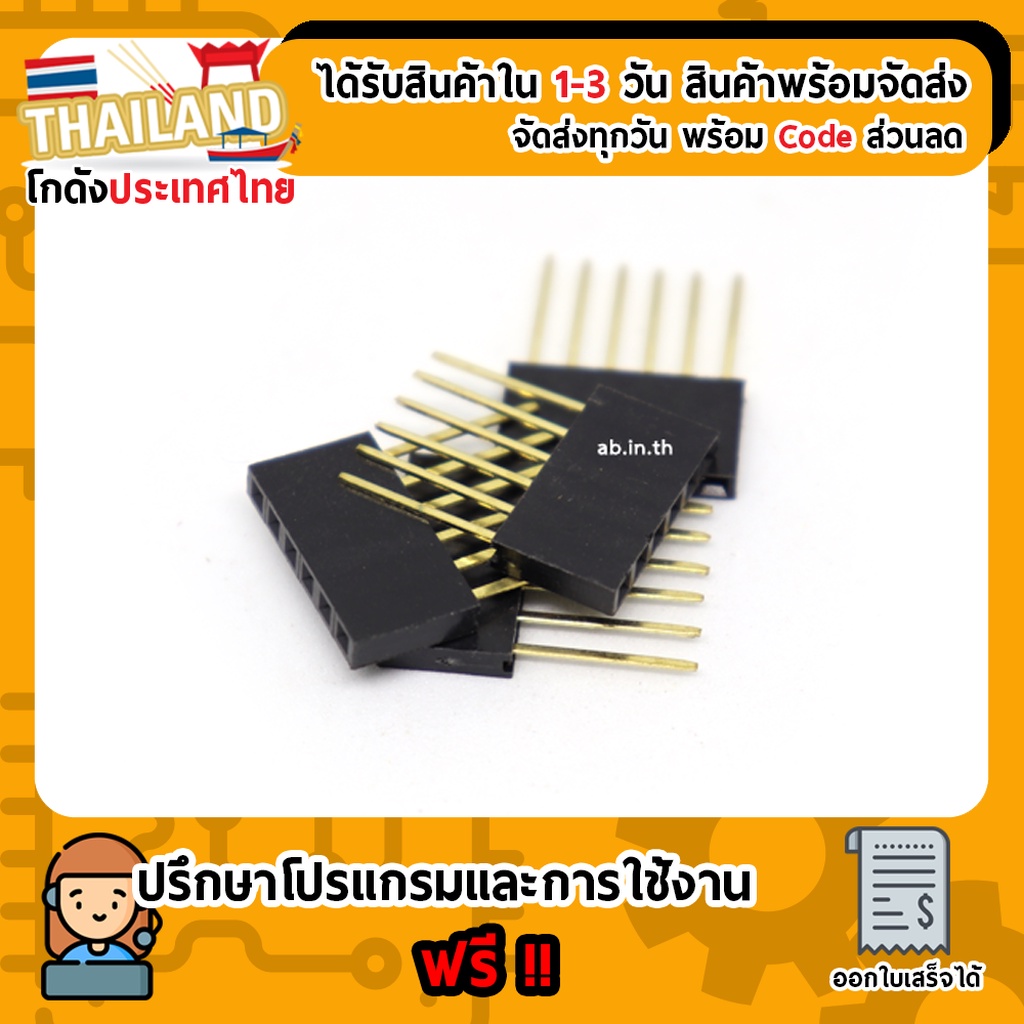 1x6 Pin Female Pin Header Connector จำนวน 1 ชิ้น (PC104)