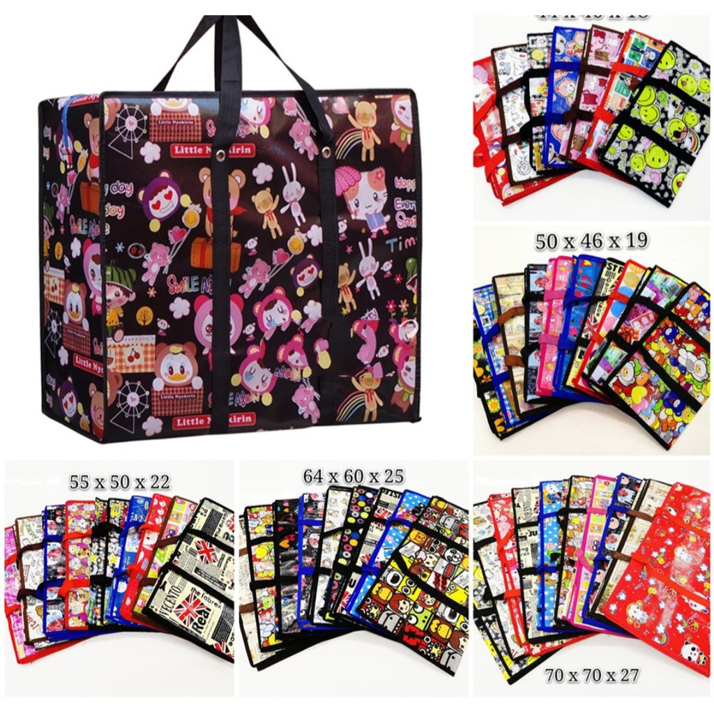 Beg Guni Serba Guna ขนาดขนาดใหญ่ Berzip Bertali gunny sack Bag Store รีไซเคิลกระเป๋าเก็บกระเป๋า