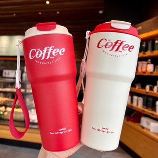 ถ้วยกาแฟสเตนเลส มีฉนวนกันความร้อน แบบพกพา มีกาวในตัว สําหรับรถยนต์ แก้วน้ํา ไอศกรีม สองชั้น