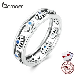 Bamoer แหวนเงิน 925 รูปสัญลักษณ์กลวง 3 ขนาด เครื่องประดับแฟช…