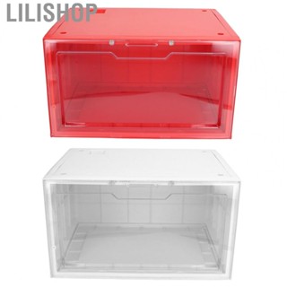 Lilishop Plastic Shoe Box  Shoe Display Case Stackable  for Sneakers