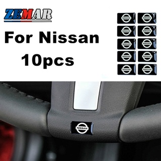 10Pcs Steering Wheel 3D Stickers Door Window Switch Button Badge Decoration Car Accessories For Nissan Kicks 2022 Note Almera Terra Navara nismo xtrail t32 t33 March Teana Leaf Juke Sylphy