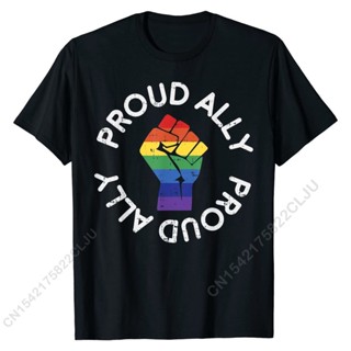 Proud Ally Gay Pride Shirt Lgbt Gay Lesbian Protest Gift T-Shirt New Design T Shirts Cotton Tops Men Tees Custom【Size 4X