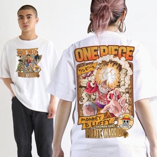 เสื้อยืดผ้าฝ้ายพิมพ์ลายPIRATE WARRIORS One Piece Anime Oversized White T shirt Trendy streetstyle Tops Tees men women