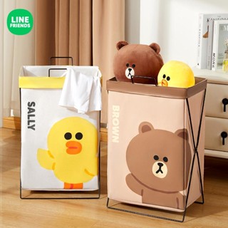 LINE FRIENDS ตะกร้าเก็บเสื้อผ้า แบบพับได้ สําหรับเพื่อน