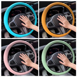 Ultra-Thin Silicone Steering Wheel Cover for Car Use O-Shaped D-Type Unisex Fashion Non-Slip Wear-Resistant Hand Sweat Prevention Steering Wheel Cover car interior products Car Fashion Steering Wheel Cover