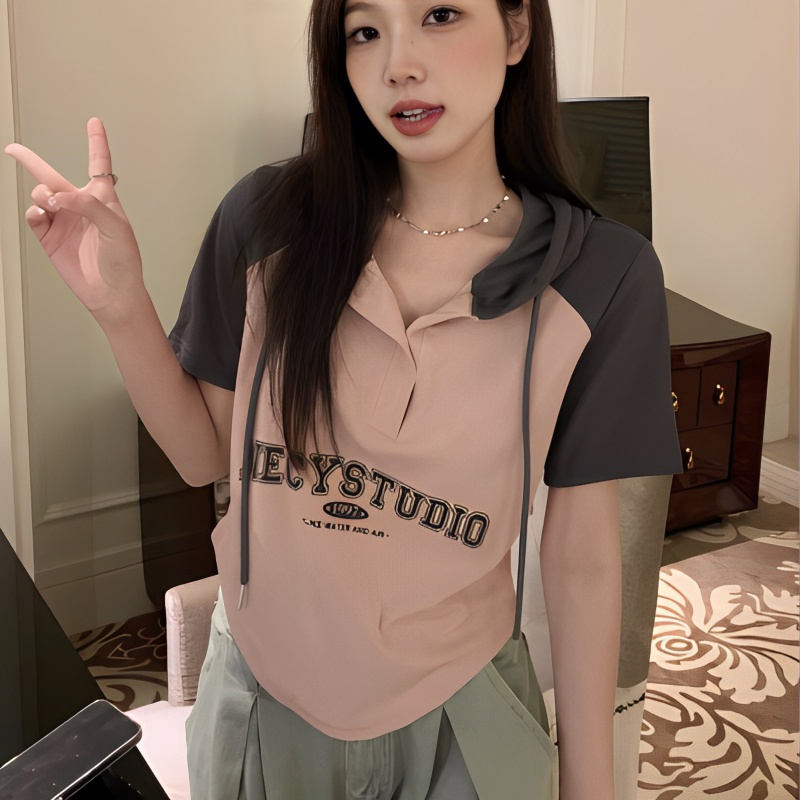 Beeขนาดพลัส คลุมด้วยผ้า แขนสั้น เสื้อยืด เสื้อผ้าสตรี คลุมท้อง ซ่อนเนื้อ แสดงผอม ท็อปส์