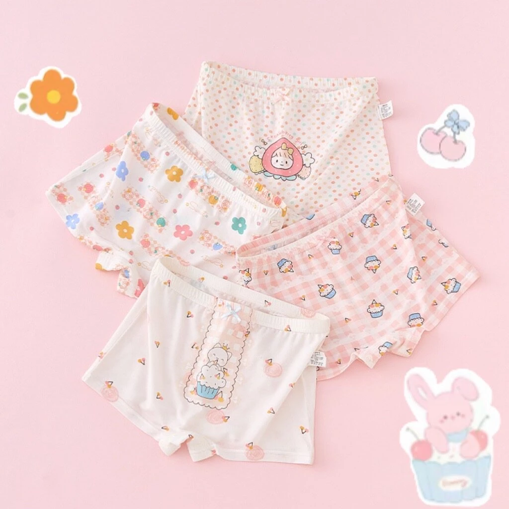 PRETTY BABY กางเกงในเด็กผู้หญิง (1-14ปี) กางเกงในขาสั้น ลวดลายน่ารักระบายอากาศได้ดี (773)