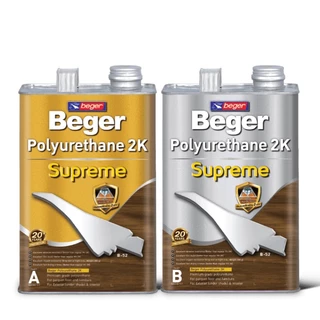 Beger 2K Supreme [1/4 กล.] โพลียูรีเทน 2K ซูพรีม ระบบสองส่วนผสม สำหรับงานภายใน และภายนอกใต้ร่มแดดส่องถึง