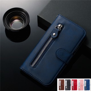 เคสโทรศัพท์หนัง ฝาพับ พร้อมช่องใส่บัตร มีซิป สําหรับ Xiaomi POCO F5 C55 Redmi Note 12R 12S 12 Pro Speed Turbo 4G