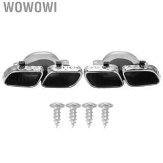 Wowowi Quad Exhaust Tips Exhaust Pipes Sliver Chrome Direct Replacement Unique Design for AMG GLE63 GLE53 GLS63 GT63