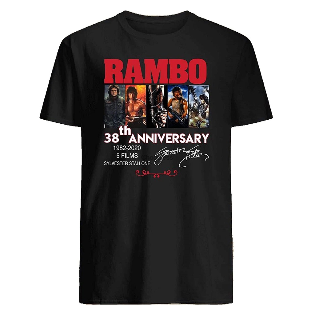 เสื้อยืด พิมพ์ลายภาพยนตร์ Rambo Series Action Film ครบรอบ 38 ปี Thank You for The Memories สําหรับผู้ชาย 749551