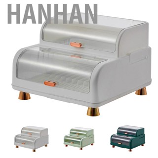 Hanhan Draining Bowl Rack Plastic  Drainer Storage Box Dish  Drying Box with Lid