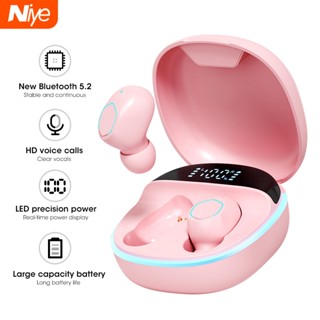 Niye TWS หูฟังบลูทูธ พร้อมไมโครโฟน หน้าจอ LED สําหรับเล่นกีฬา เล่นเกม