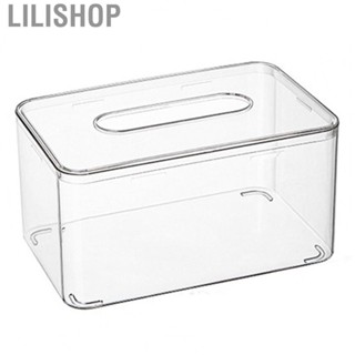 Lilishop Tissue Box Holder  Napkin Box DIY PET Material Opening Enlarged Transparent Multipurpose with Webbing for Restaurant