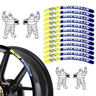 สติกเกอร์เจล Michelin 3 มิติ สําหรับติดตกแต่งขอบล้อรถจักรยานยนต์ จํานวน 12 ชิ้น ต่อชุด