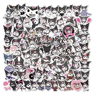 [LC] สติกเกอร์ ลายการ์ตูน kuromi น่ารัก Sanrio กันน้ํา สําหรับตกแต่ง DIY 100 ชิ้น