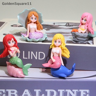 Goldensquare เครื่องประดับเรซิ่น รูปการ์ตูนนางเงือก สร้างสรรค์ สําหรับตกแต่งตู้ปลา