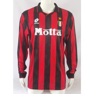 เสื้อกีฬาแขนยาว ลายทีมชาติฟุตบอล Milan 93-94 AC ไซส์ S-XXL สไตล์วินเทจ สําหรับผู้ชาย