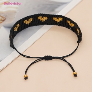 Buildvictor สร้อยข้อมือ ประดับลูกปัด รูปหัวใจ ปรับได้ แฮนด์เมด สําหรับผู้หญิง วัยรุ่น เด็กผู้หญิง TH