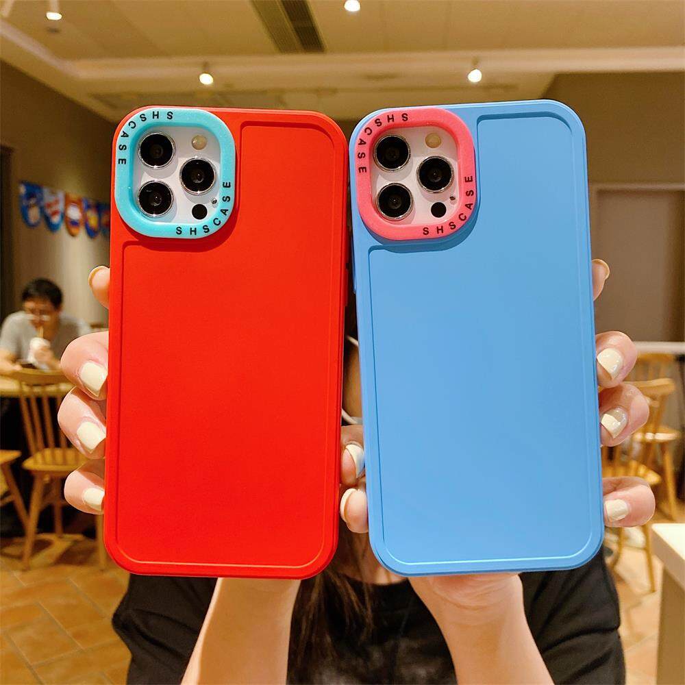 SC เคสใช้สำหรับไอโฟน ใช้สำหรับ iPhone 6 7 8 Plus + 14 Pro Max 14 Plus TPU Case เคสซิลิโคน สีพื้น เคสโทรศัพท์มือถือ
